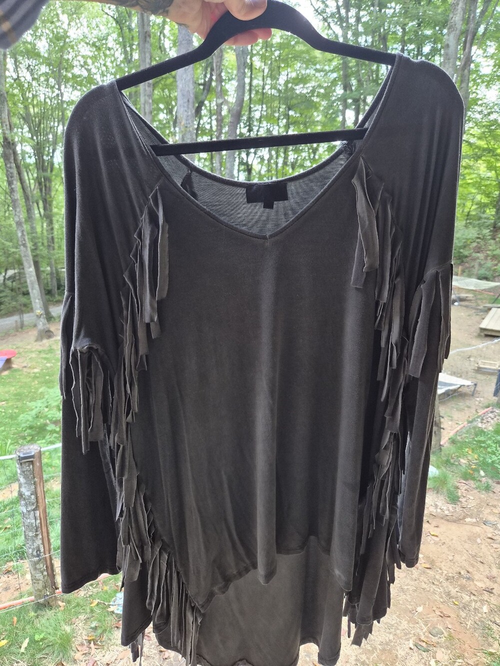 Pol Women's Black and Grey Blouse